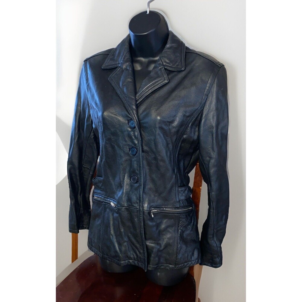 MS.‎ Maxima Women's Motorcycle Jacket Size Small Black leather - Picture 4 of 11